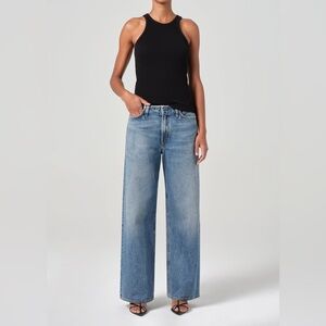 NWOT Agolde Lex Jeans Swing Wide Leg No Waistband Organic Cotton 32 Waist